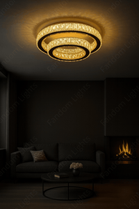 500 MM Crystal Surface Chandelier for Low Height Ceilings - Warm White