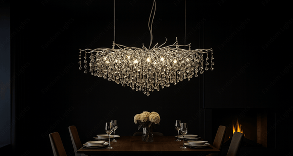 1200 MM Crystal Chrome LED Tree Chandelier Light