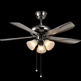 3 LIGHT GLASS CEILING FAN CHANDELIER 52 INCH