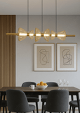 Amber Glass Modern LED Linear Light Chandelier Lighting Lamp Cord Pendant Lamp