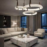 3 Light 3 Rings Big Full Spread LED Chandelier Hanging Lamp