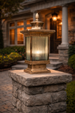 Modern Pillar Light Antique Metal Gate Lamp E27 Lantern Post - Warm White