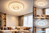 500 MM Round White Ceiling Light with Fan LED Chandelier - Warm White