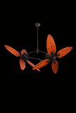 Dual Wind Wooden Palm Leaf ceiling fan remote Controlled - Dark Wood