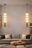 led Gold White Stone Hanging Pendant Ceiling Light