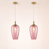 Rose Gold Glass Pendant Light for Bedside Hanging Light
