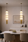 led Gold White Stone Hanging Pendant Ceiling Light