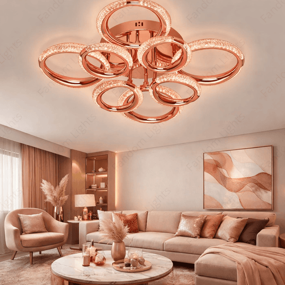 Vetrulus Modern LED Acrylic Ceiling Light - 5-Head Flush Mount, 70cm, Cool White