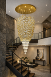 Meteoroid Excel Chandelier Double Height - Amber Color