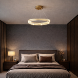 Crystal Tilt Glass Modern LED Chandelier 400 MM Ring - Warm White