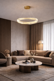 Crystal Tilt Glass Modern LED Chandelier 400 MM Ring - Warm White