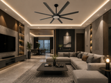 90 Inch 8 Blade Wind lamp ceiling fan remote Controlled - Grey
