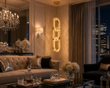 Led Gold Crystal Chain Hanging Pendant Ceiling Light