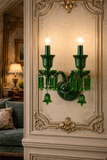 Italian green Glass Wall Light Electroplated  - Warm White