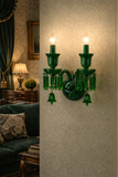 Italian green Glass Wall Light Electroplated  - Warm White