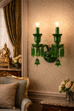 Italian green Glass Wall Light Electroplated  - Warm White