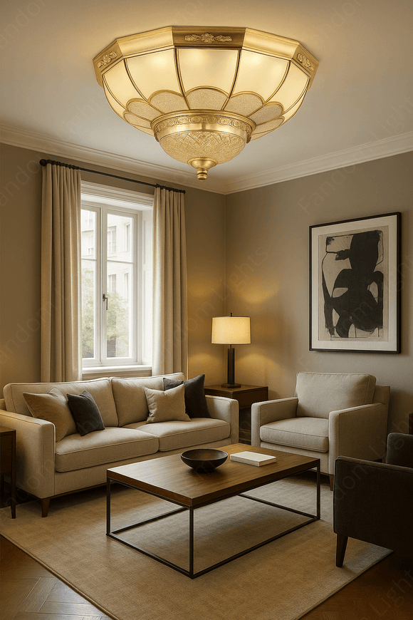 500 MM Vintage Brass Surface Chandelier