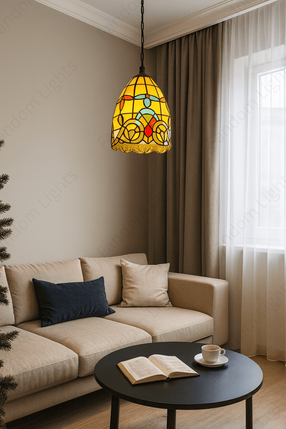 led Gold White Tiffany Hanging Pendant Ceiling Light