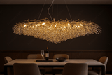 1600MM Long Golden Crystal Chandelier Ceiling Lights Hanging for Living and Dining Room