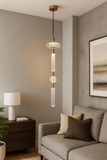 Clear Glass Brass Gold Pendant Hanging Light - Warm White