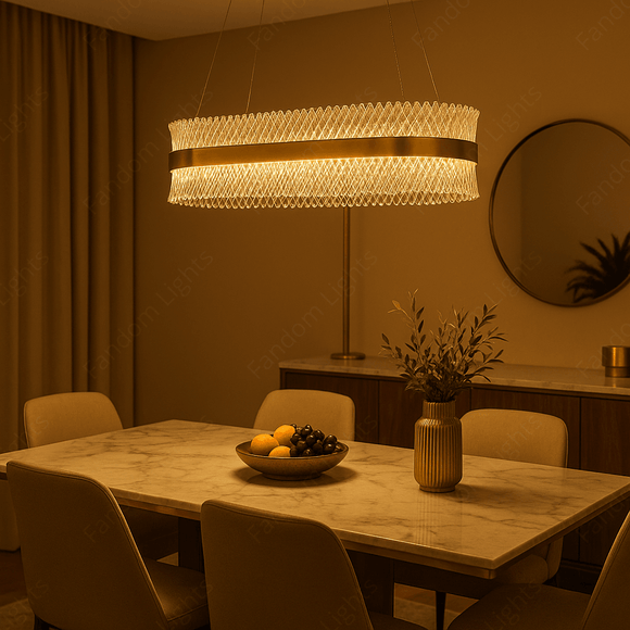 800x300 MM Crystal LED Chandelier for Living Dining Room Light