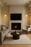 Amber Glass Brass Gold Pendant Hanging Light - Warm White