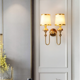 2 Light Brass Wall Light for Living Room Drawing Room Bedroom - Warm White