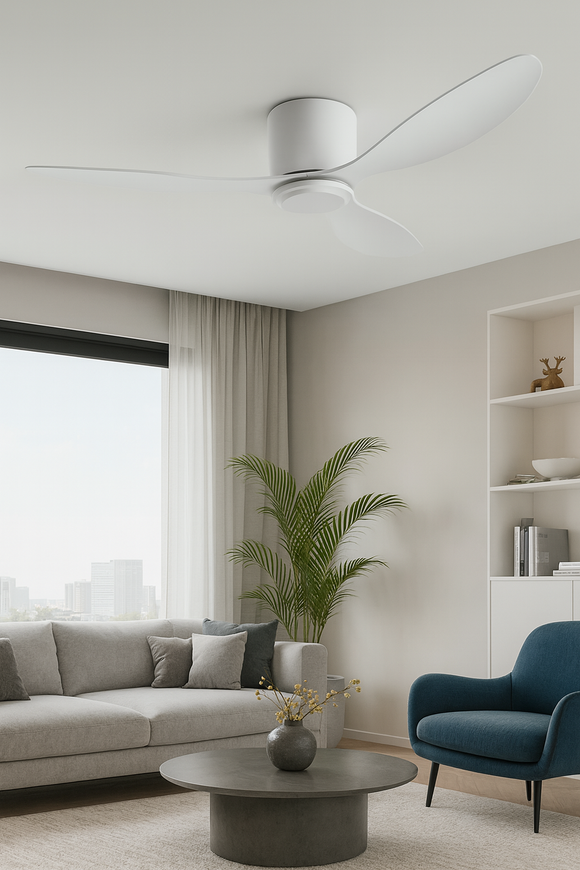 52 INCH HUGGER WIND LEAF CEILING FAN - WHITE