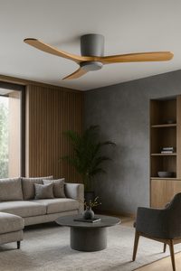 52 INCH HUGGER WIND LEAF CEILING FAN - GREY WOODEN
