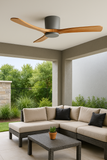 52 INCH HUGGER WIND LEAF CEILING FAN - GREY WOODEN