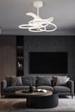 24 Inch White Profile Ceiling Light with Fan LED Chandelier