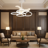 24 Inch White Profile Ceiling Light with Fan LED Chandelier