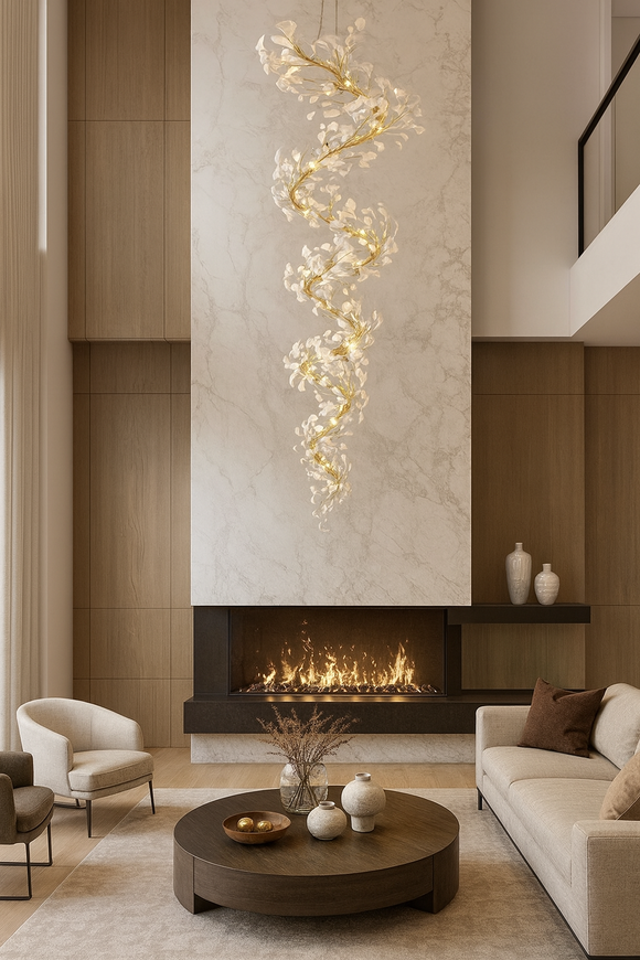 2400 MM LONG CRYSTAL DOUBLE HEIGHT DUPLEX CHANDELIER - WARM WHITE