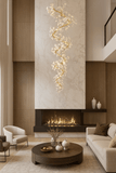 2400 MM LONG CRYSTAL DOUBLE HEIGHT DUPLEX CHANDELIER - WARM WHITE