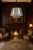 500 MM Chrome Italian With Shade Chandelier for Living Dining Room Light- Warm White