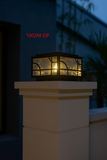 350MM Led Modern Pillar Light Black Metal Gate Lamp E27 Lantern Post - Warm White