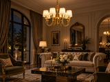 8 Light Frost Shade Brass Italian Chandelier Light for Dining Hall - Warm White