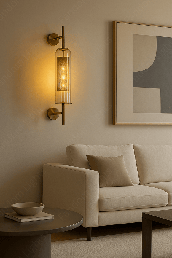 1 Light Mesh Brass Wall Light for Living Room Drawing Room Bedroom - Warm White