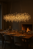1600MM Long Golden Vine Leaf Crystal Chandelier Ceiling Lights Hanging for Living and Dining Room