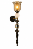 Smoke Glass Vintage Black Wall Light Living Dining Bedside Light