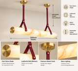1200MM Faux Marble Leather LED Light Chandelier Lighting