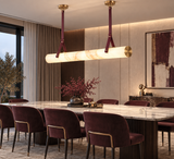 1200MM Faux Marble Leather LED Light Chandelier Lighting