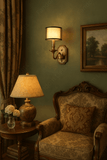 1 Light Vintage Brass Wall Light for Living Room Drawing Room Bedroom - Warm White