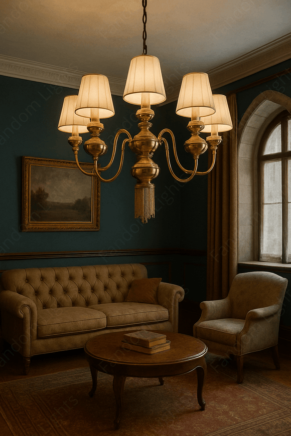 5 Light Gold Italian Chandelier Light for Dining Hall