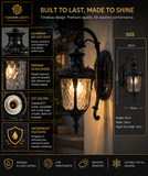 Black Outdoor Wall Light Fixture Wall Lights with Glass Shade