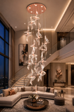 18-LIGHT LED Cross DOUBLE HEIGHT STAIR CHANDELIER