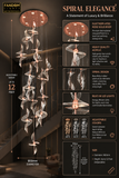 18-LIGHT LED Cross DOUBLE HEIGHT STAIR CHANDELIER