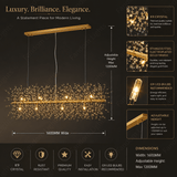 1600MM Gold Fireworks LED Chandelier