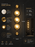 1000MM LED Modern Stone Electroplated Gold Wall Art Light