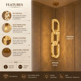 Led Gold Crystal Chain Hanging Pendant Ceiling Light